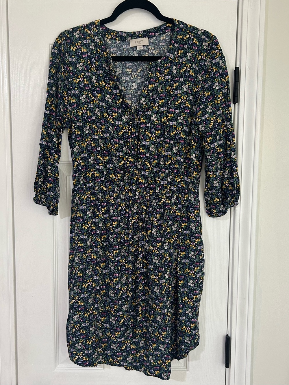 3/4 sleeve floral dress